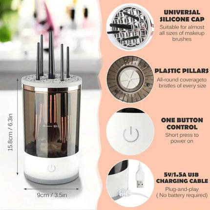LIMPIADOR AUTOMÁTICO DE BROCHAS DE MAQUILLAJE.