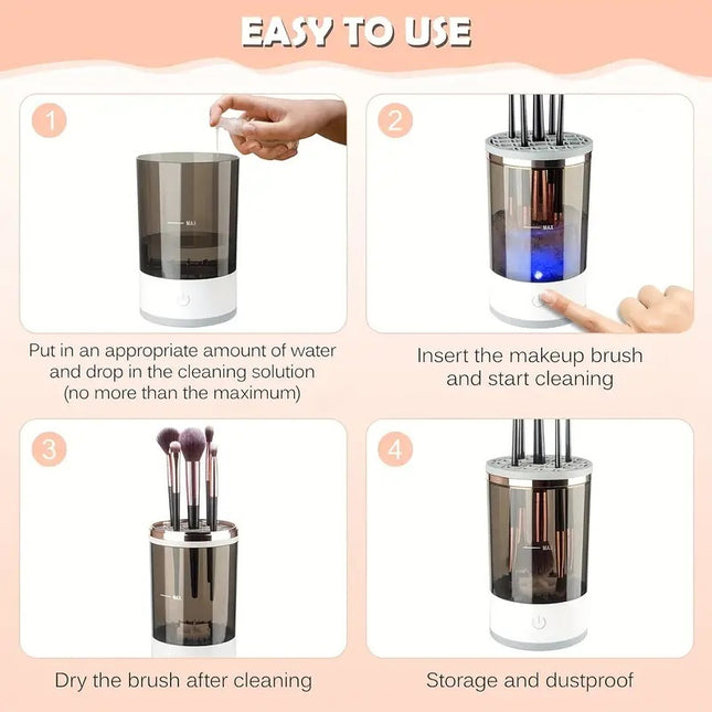 LIMPIADOR AUTOMÁTICO DE BROCHAS DE MAQUILLAJE.