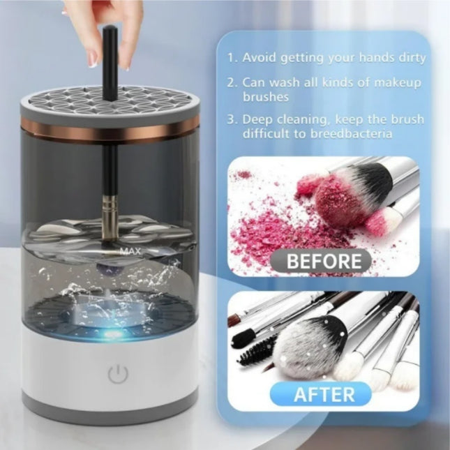 LIMPIADOR AUTOMÁTICO DE BROCHAS DE MAQUILLAJE.